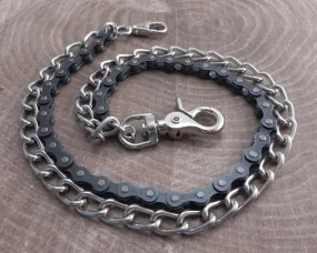 Bike Chain & Shackle Double Wallet Chain Black