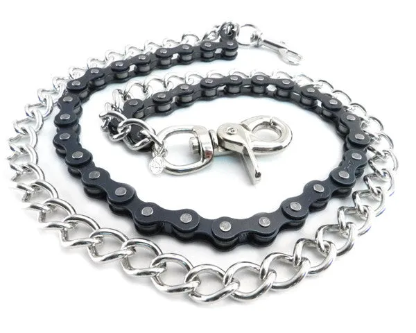 Bike Chain & Shackle Double Wallet Chain Black