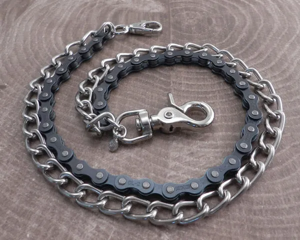 Bike Chain & Shackle Double Wallet Chain Black