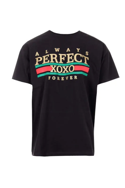 Black Always Perfect Slogan T-Shirt