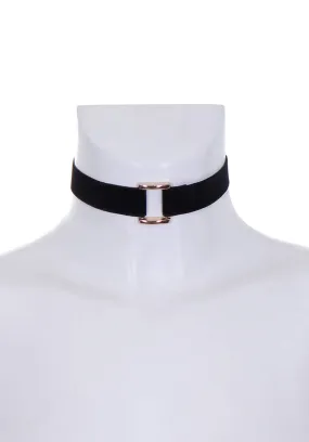 Black and Gold Velvet Buckle Choker