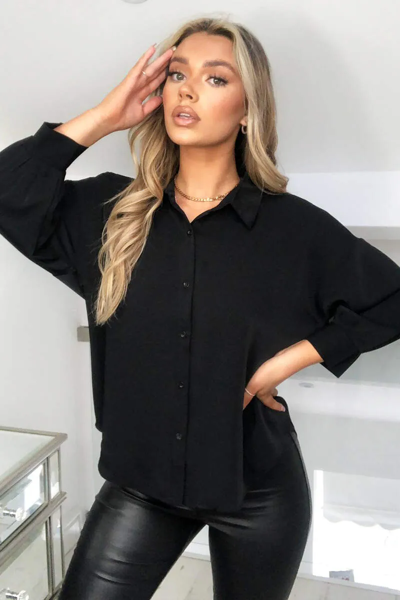 Black Dip Hem Shirt