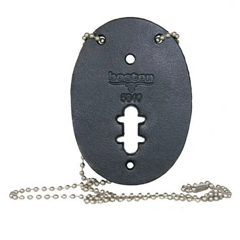 Boston Leather Oval Badge Holder