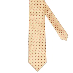 BOTTEGA VENETA Handmade Gold-Red Star Design Silk Tie