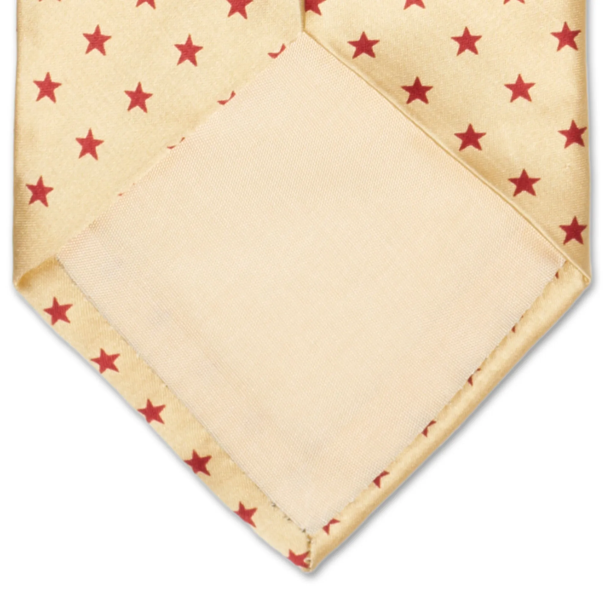 BOTTEGA VENETA Handmade Gold-Red Star Design Silk Tie