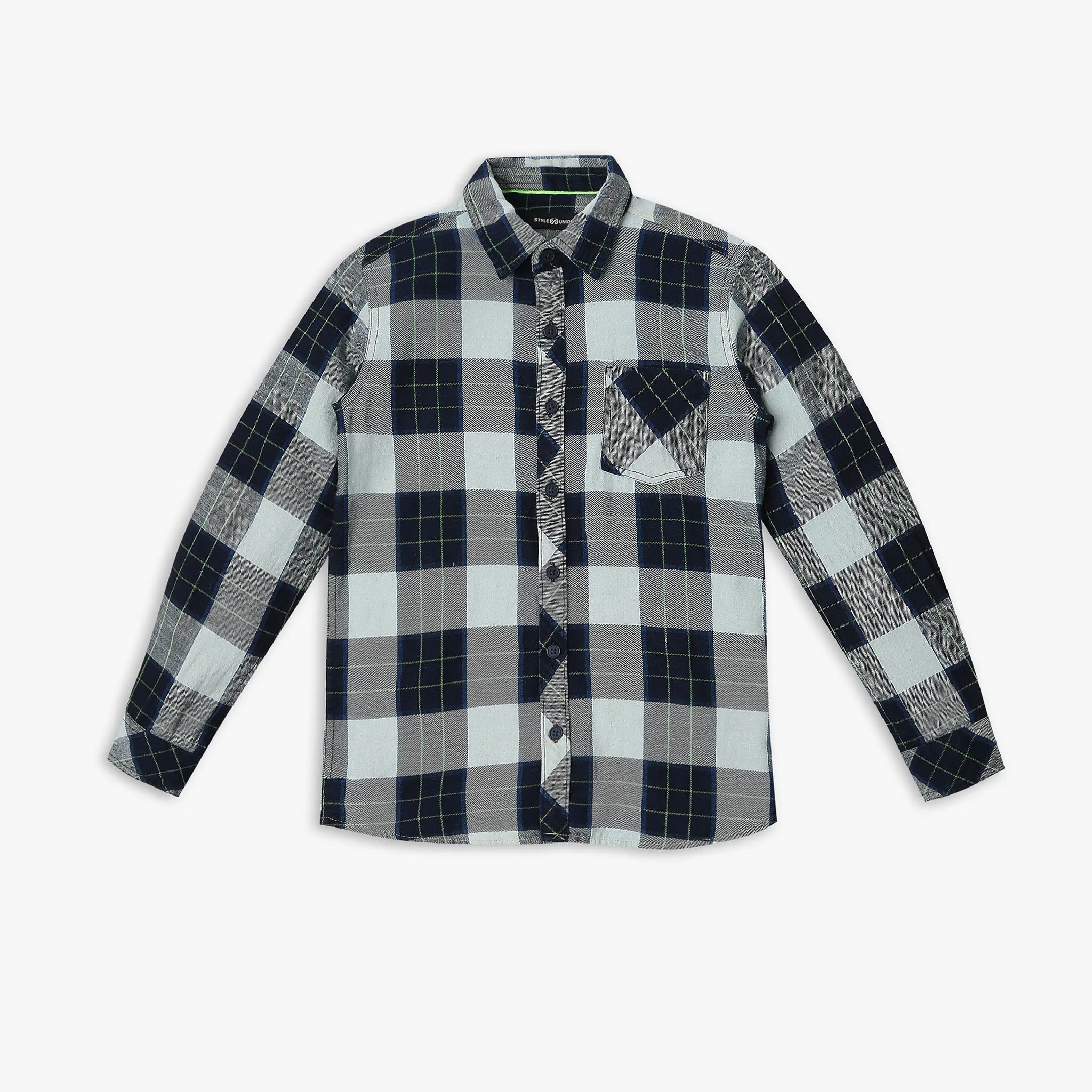 Boy's Regular Fit Checkered Shirt