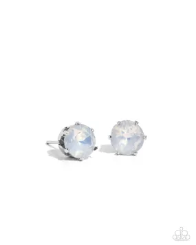 Breathtaking Birthstone - White Earrings