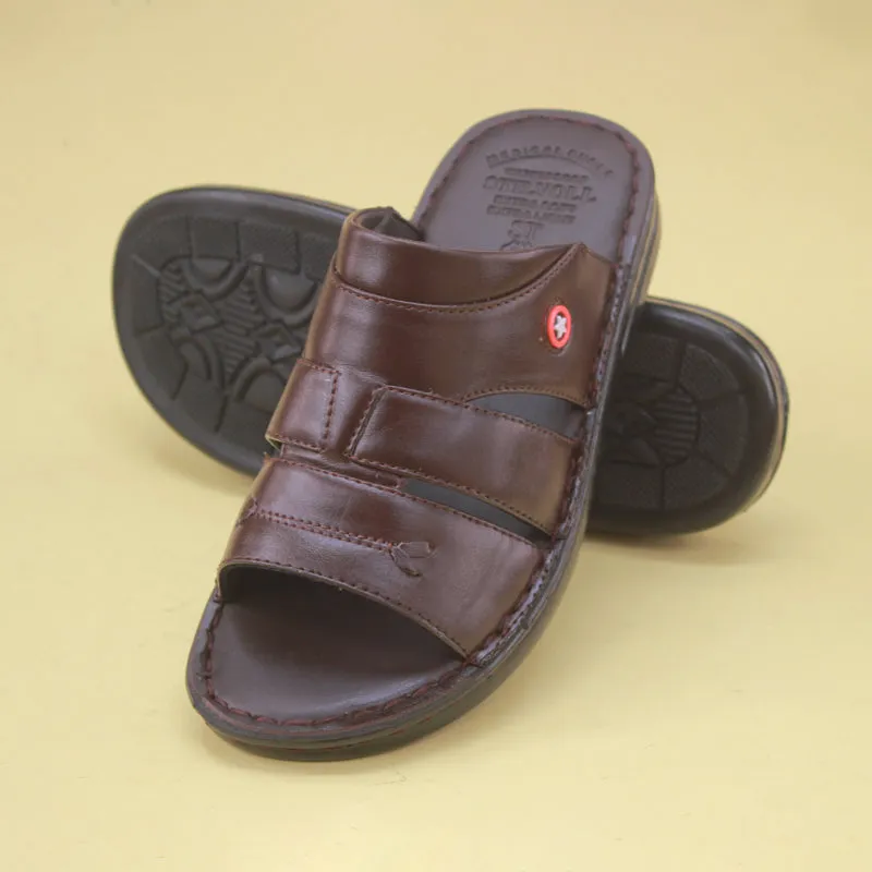 Brown medicated slippers