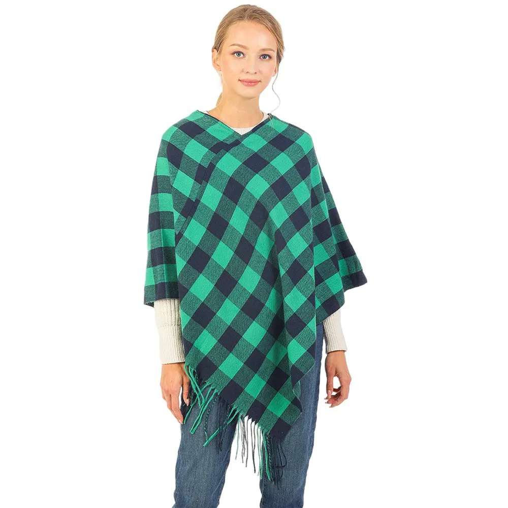 Buffalo Plaid Pattern Soft Poncho