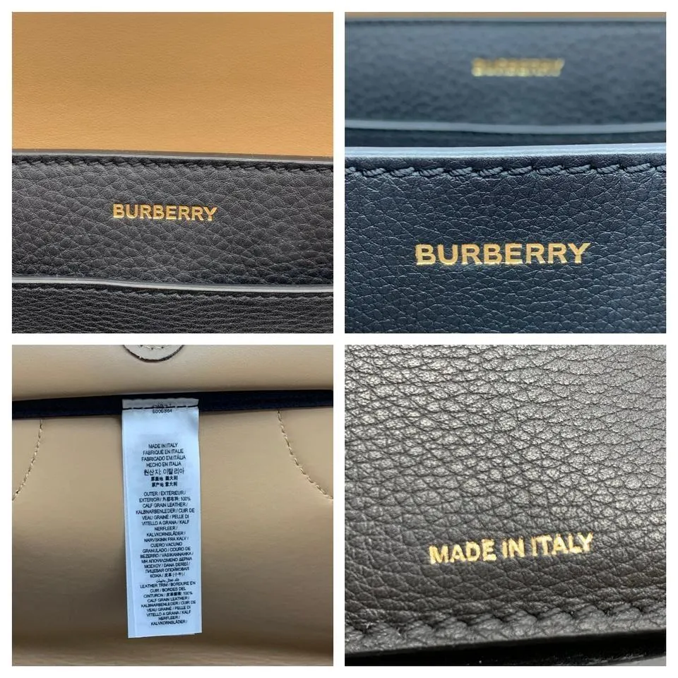 Burberry Small Belt Triple Stud Satchel Black Leather Shoulder Bag