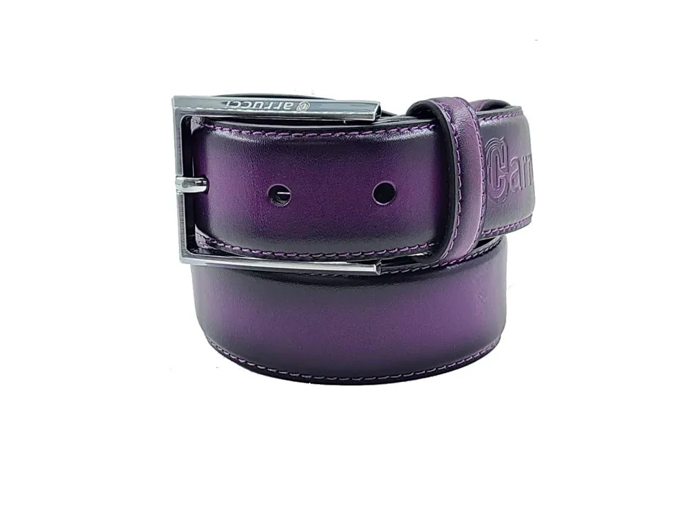 Burnished Calfskin Leather Belt