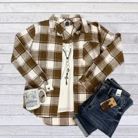 Camel Plaid Shirt S-XL