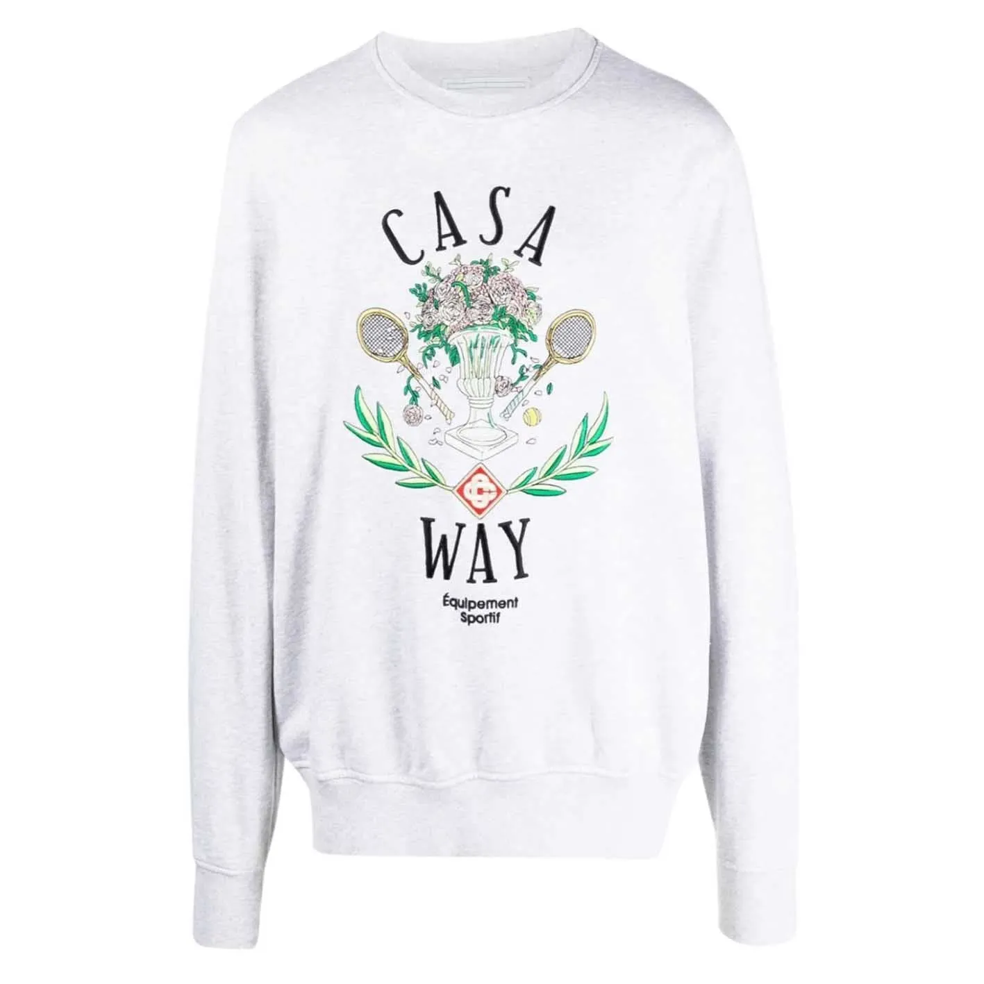 CASABLANCA CASA WAY GREY CREW NECK SWEATSHIRT