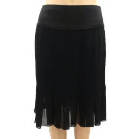 Chanel 03A Black Silk Chiffon Pleated Skirt Size 38 | 8