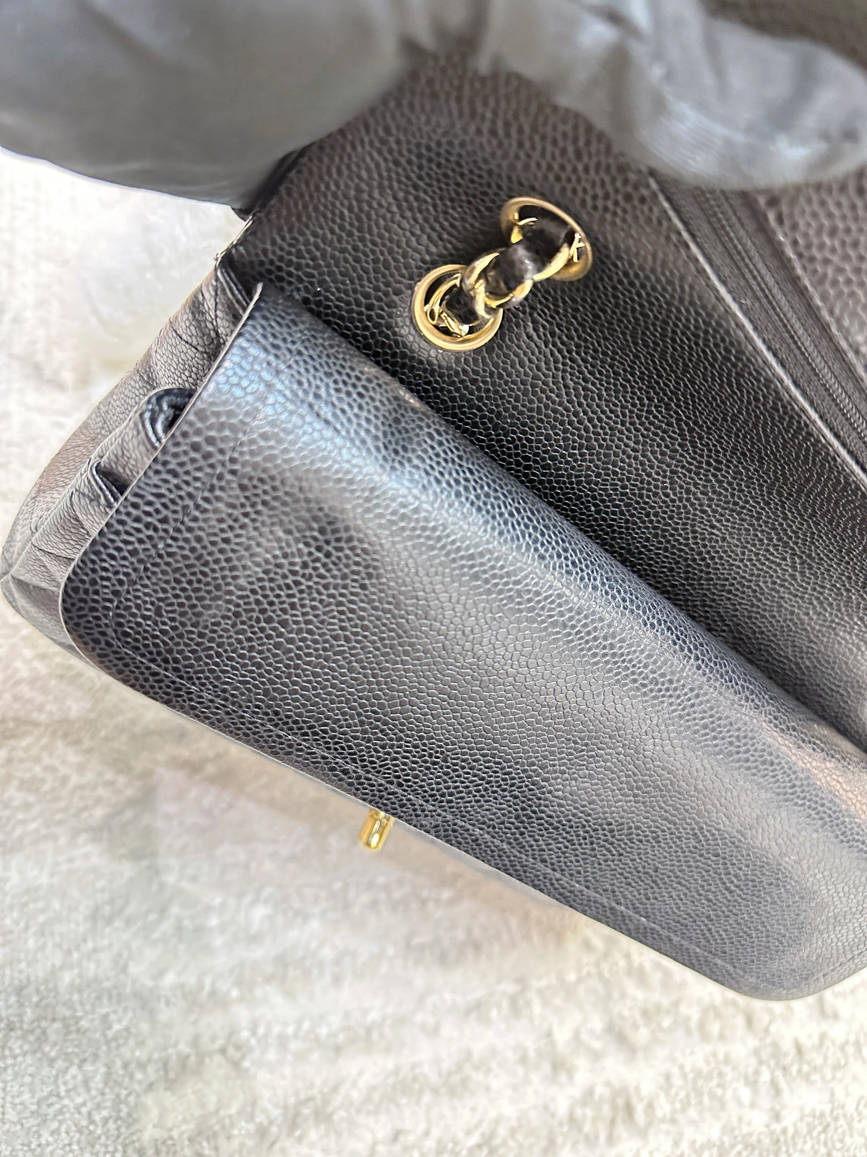 Chanel Classic Double Flap Medium Black Bag Gold Hardware