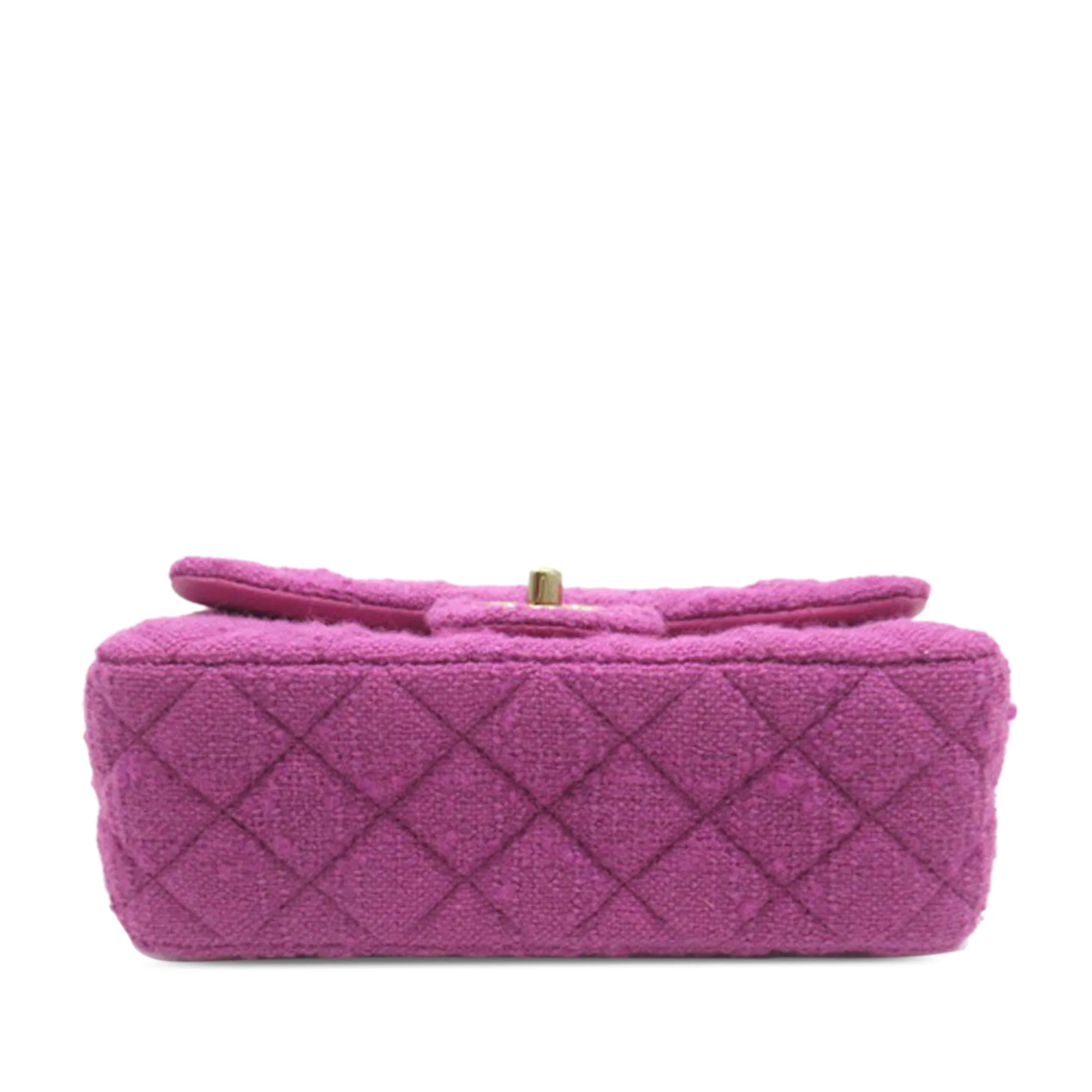 Chanel Classic Rectangular Flap Bag Mini Purple Tweed Gold