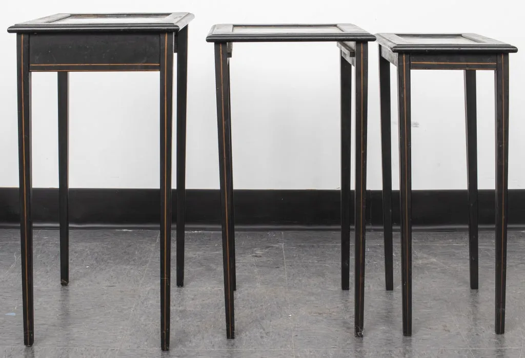 Chinese Ebonized Nesting Tables, 3