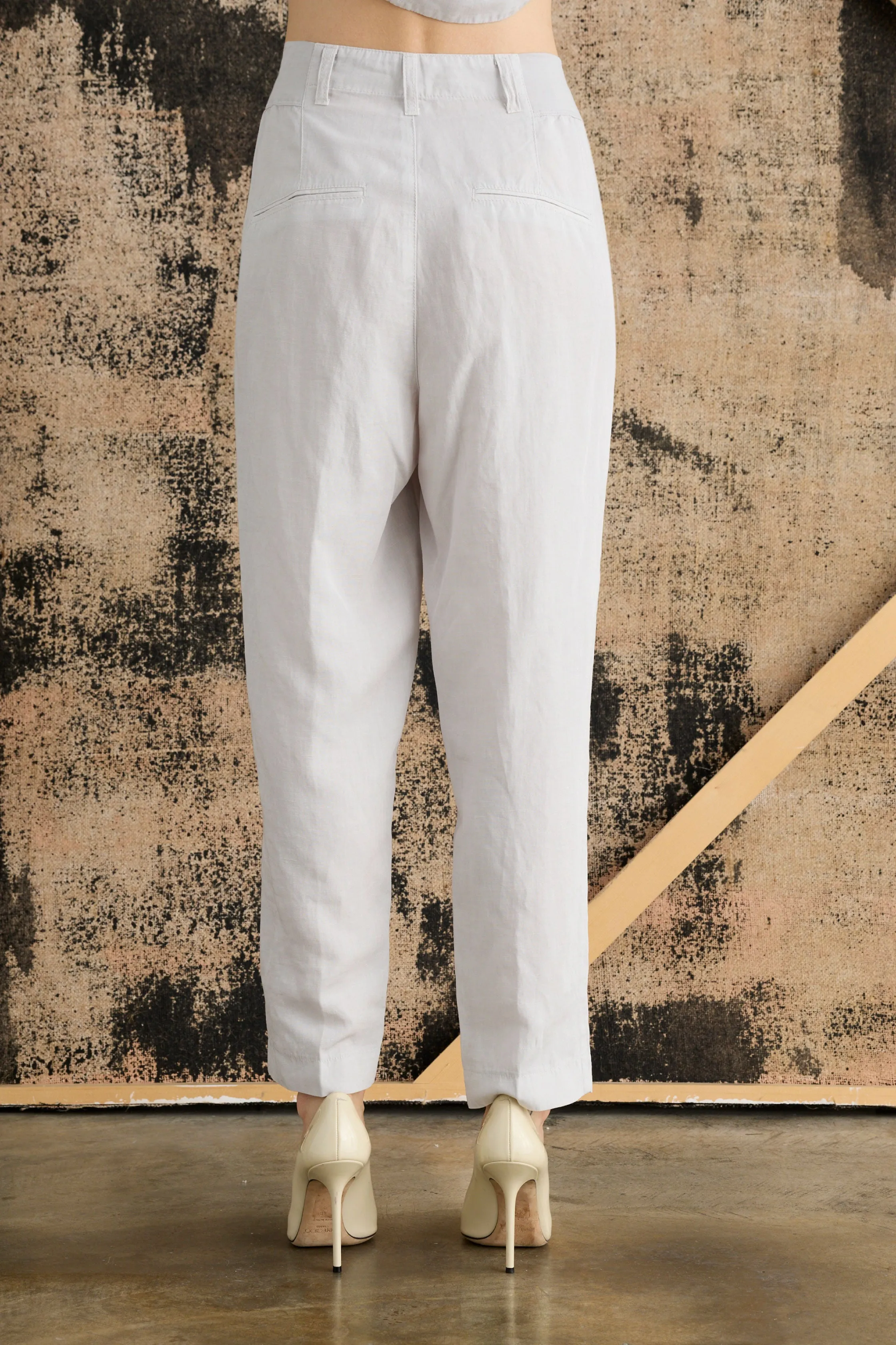 Chino Pants in Linen and Lyocell Garment-Dyed 07NU 7049