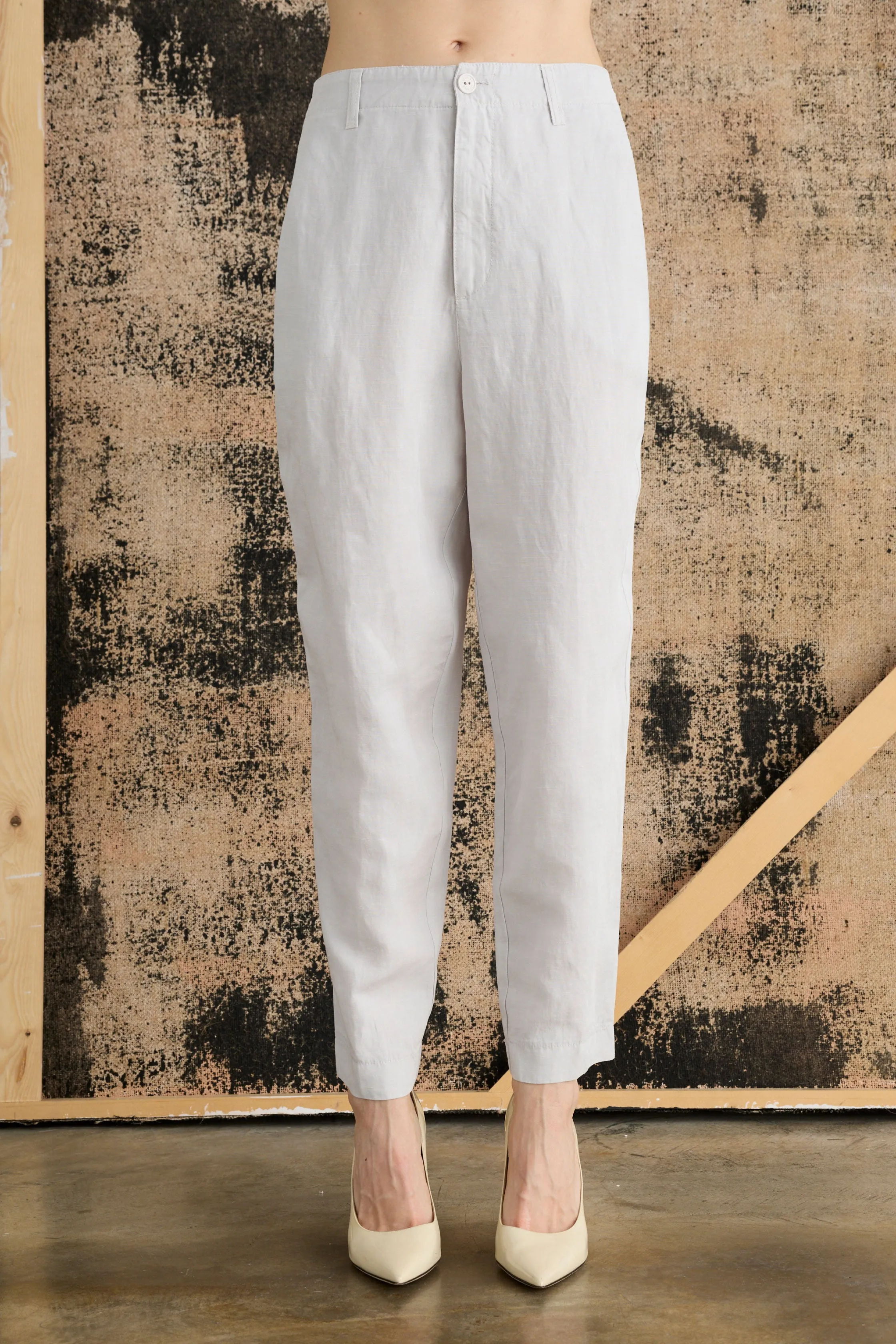 Chino Pants in Linen and Lyocell Garment-Dyed 07NU 7049