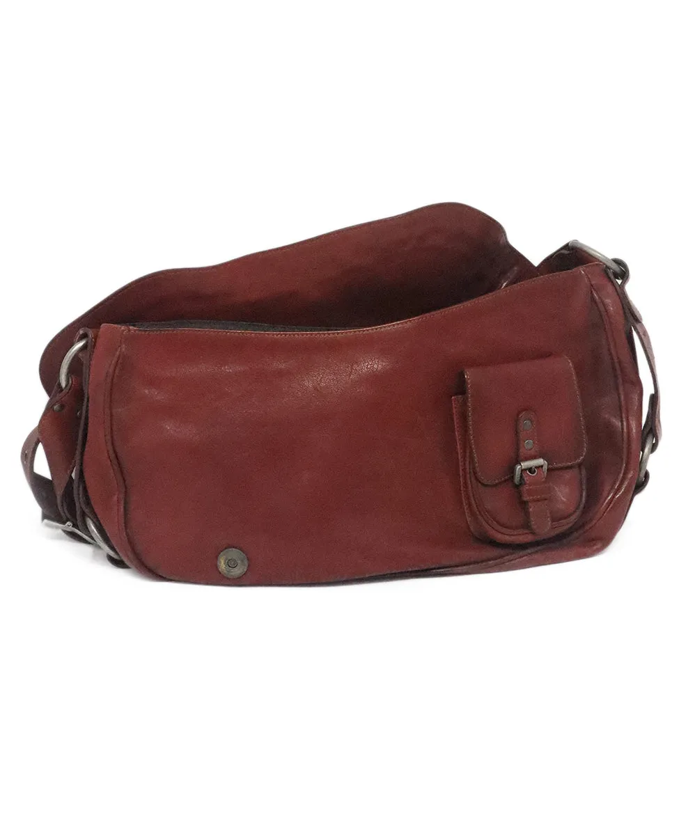 Christian Dior Burgundy Leather Saddle Bag