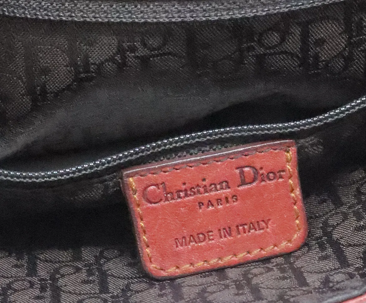 Christian Dior Burgundy Leather Saddle Bag