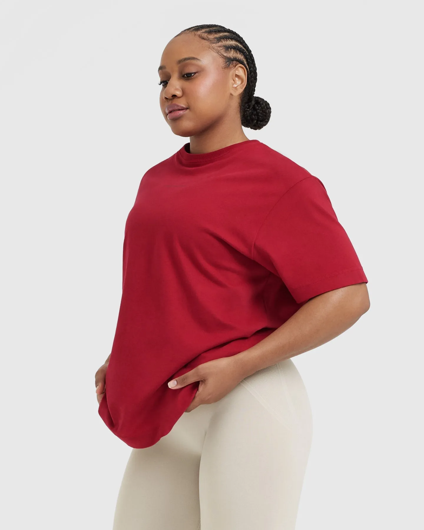 Classic Mirror Graphic Oversized T-Shirt | Washed Red Wine