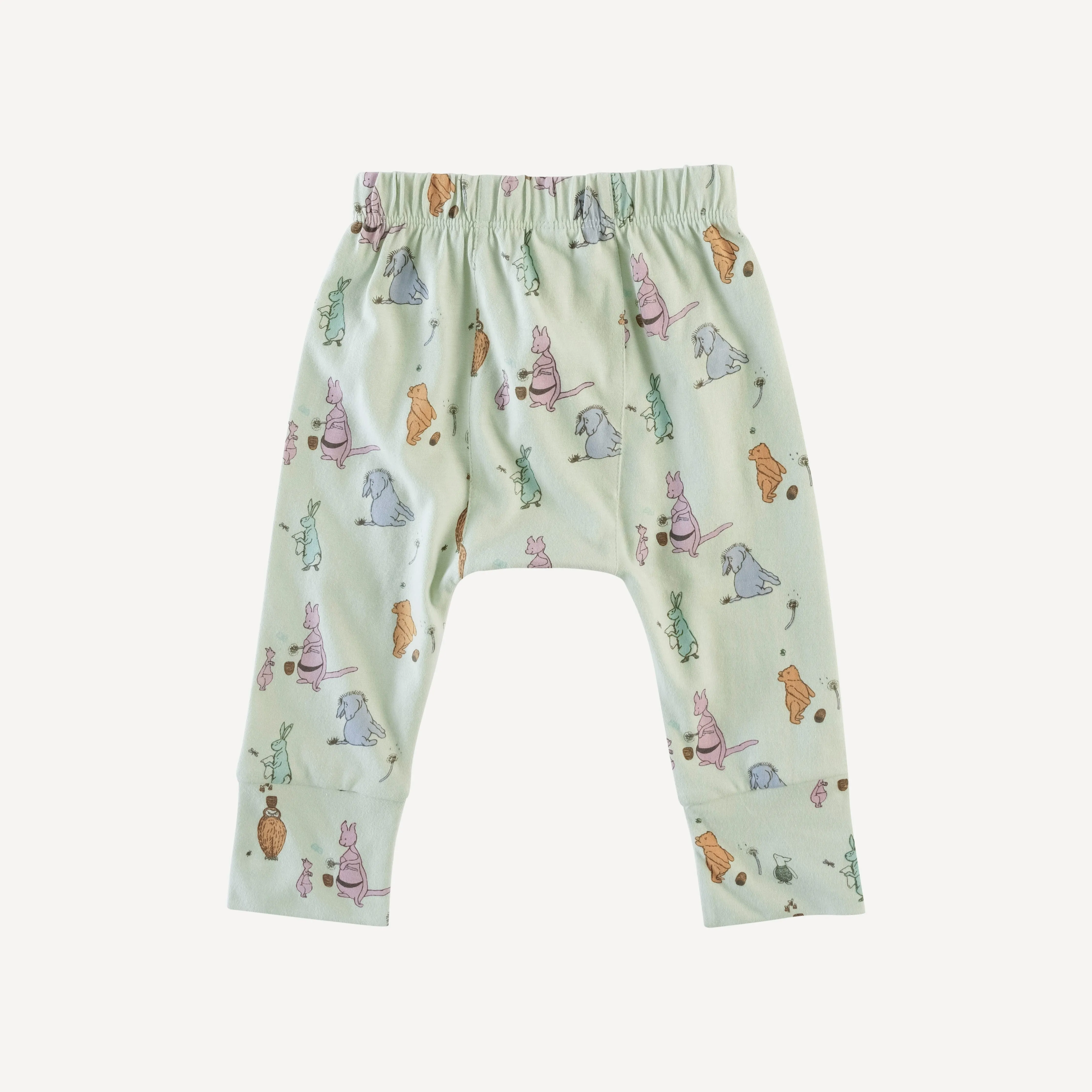 classic panda pant | foam green pooh   friends | organic cotton jersey