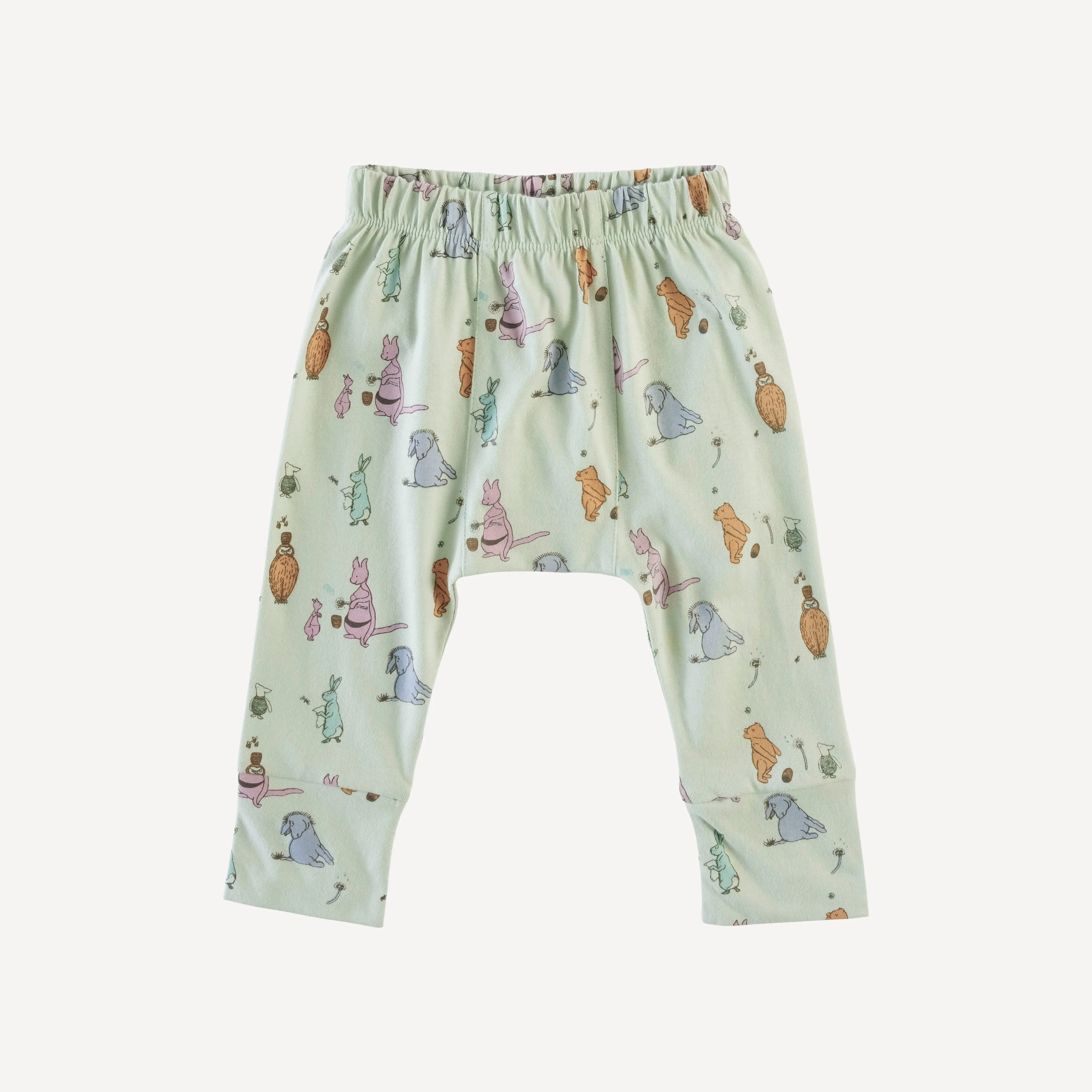 classic panda pant | foam green pooh   friends | organic cotton jersey