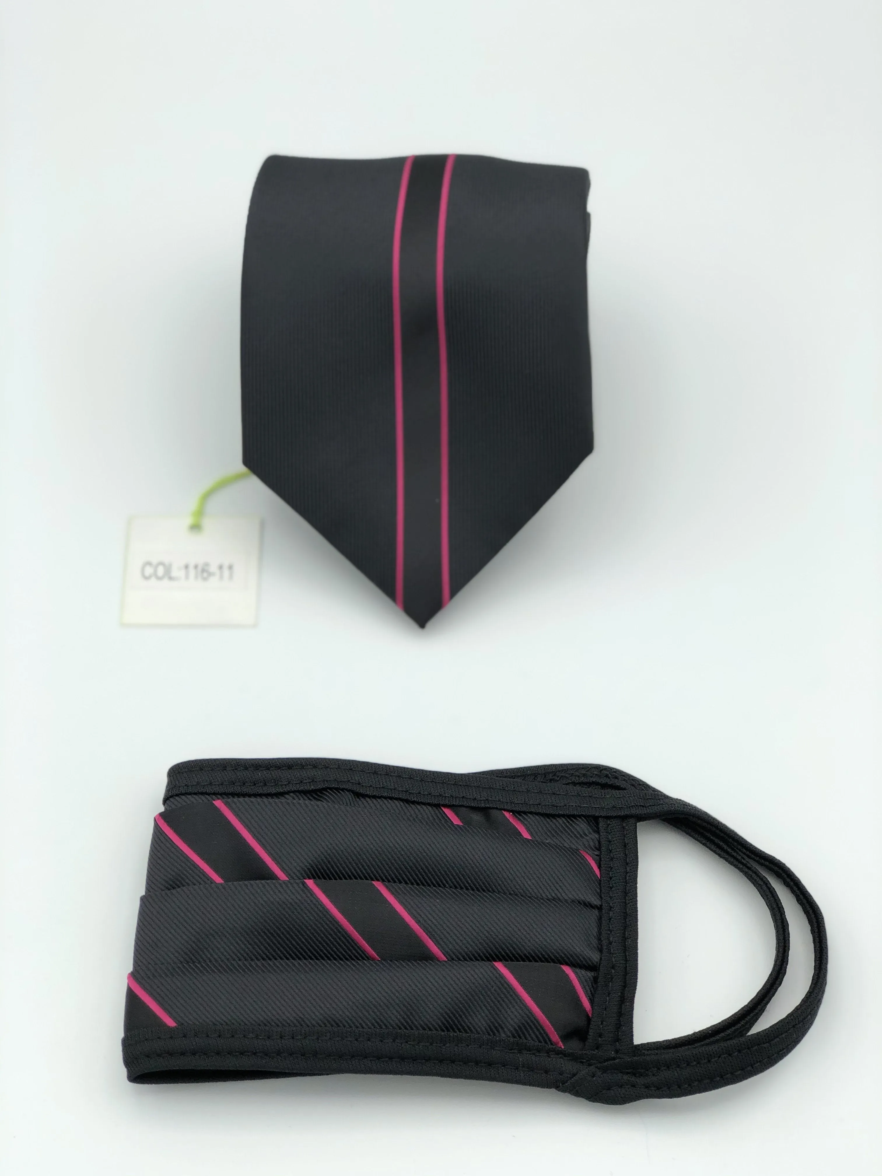 Classic Tie & Face Mask Set, 116-11 Fuschia