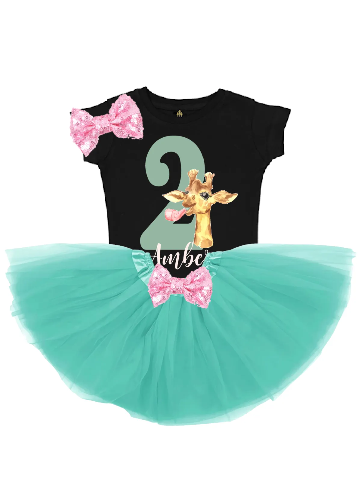 Cute Giraffe Birthday Tutu Outfit