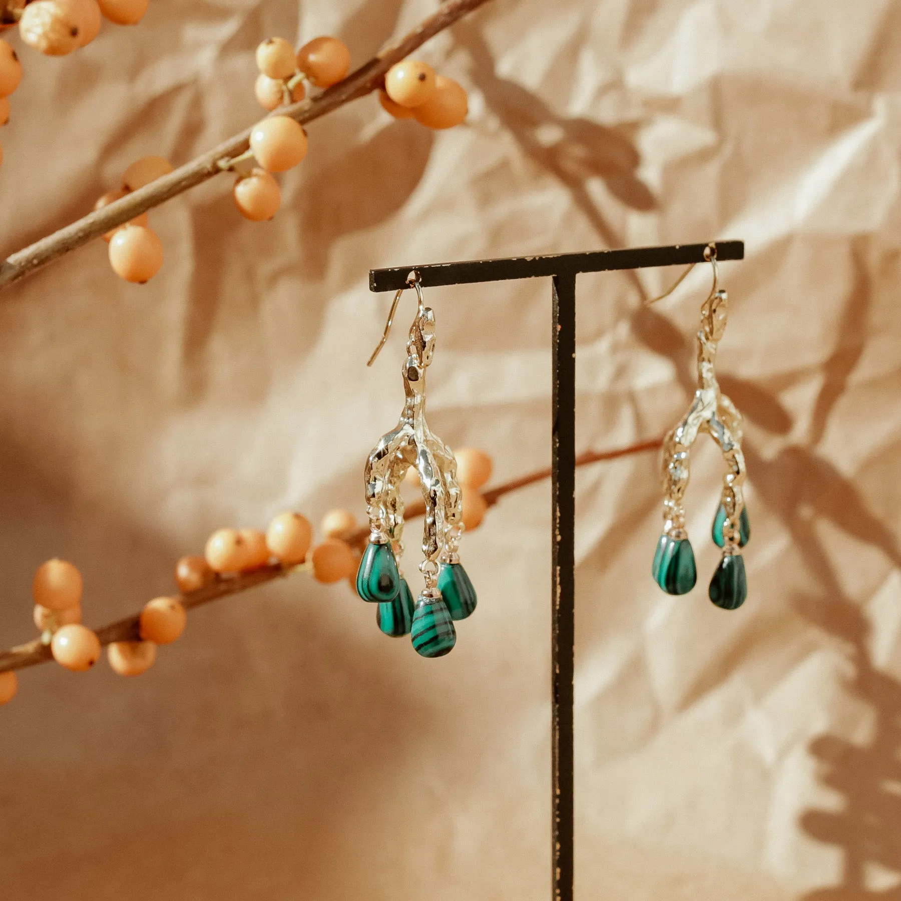 Delia Malachite Earrings