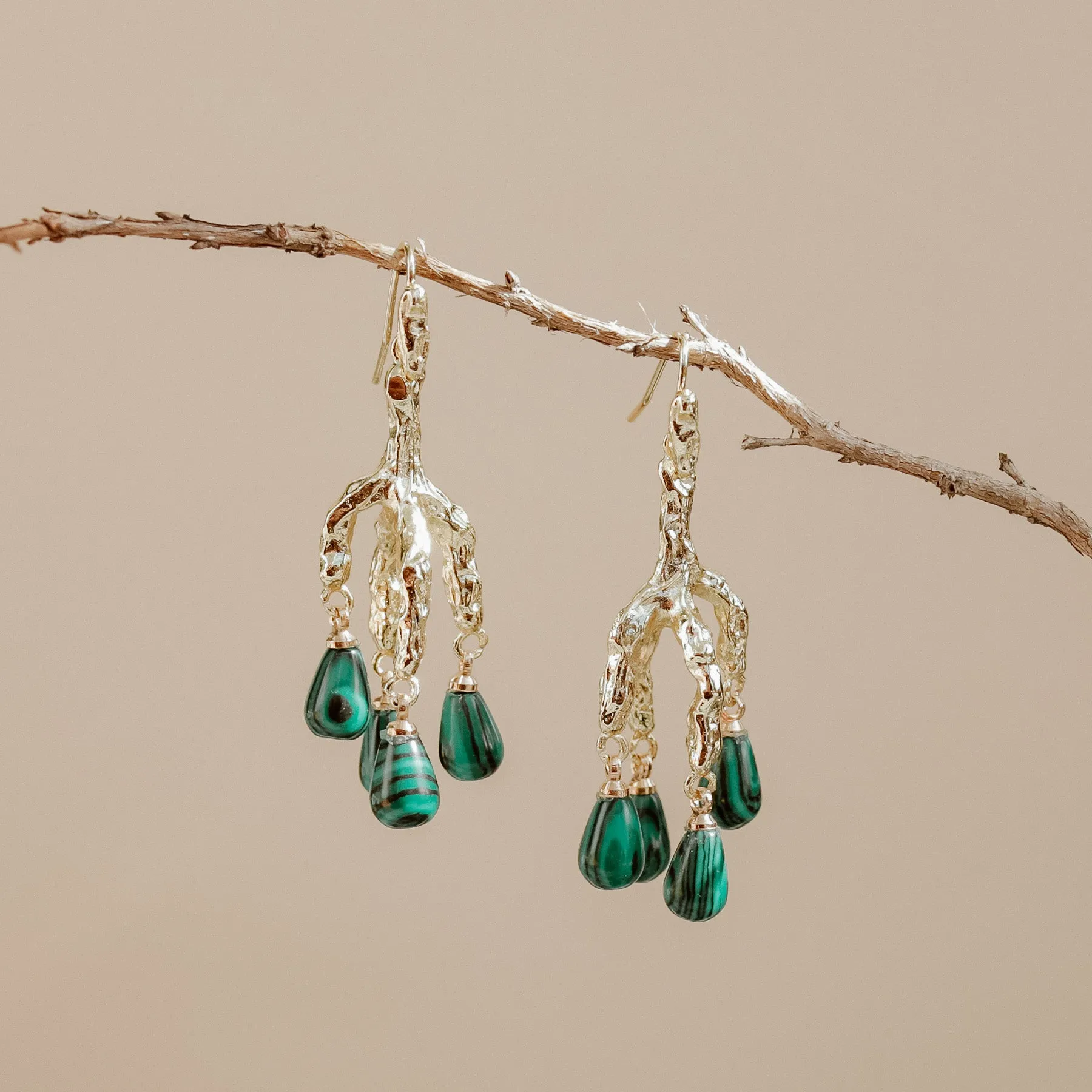 Delia Malachite Earrings