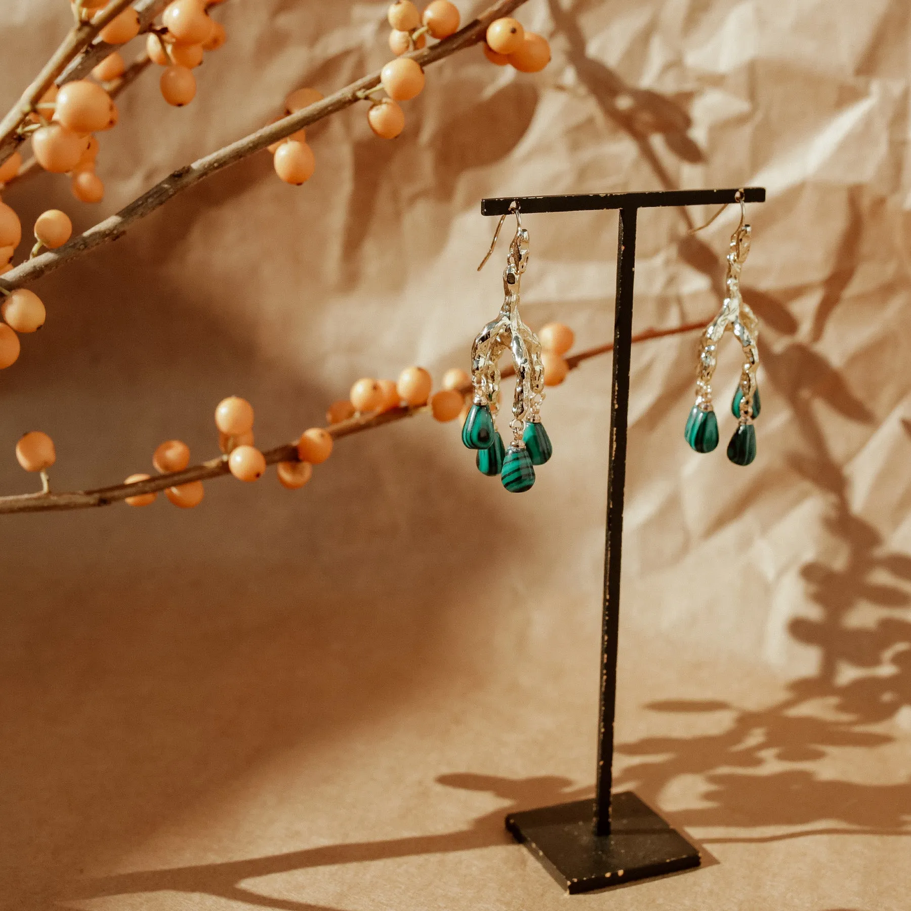 Delia Malachite Earrings