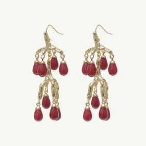 Delia Red Jade Earrings Medium