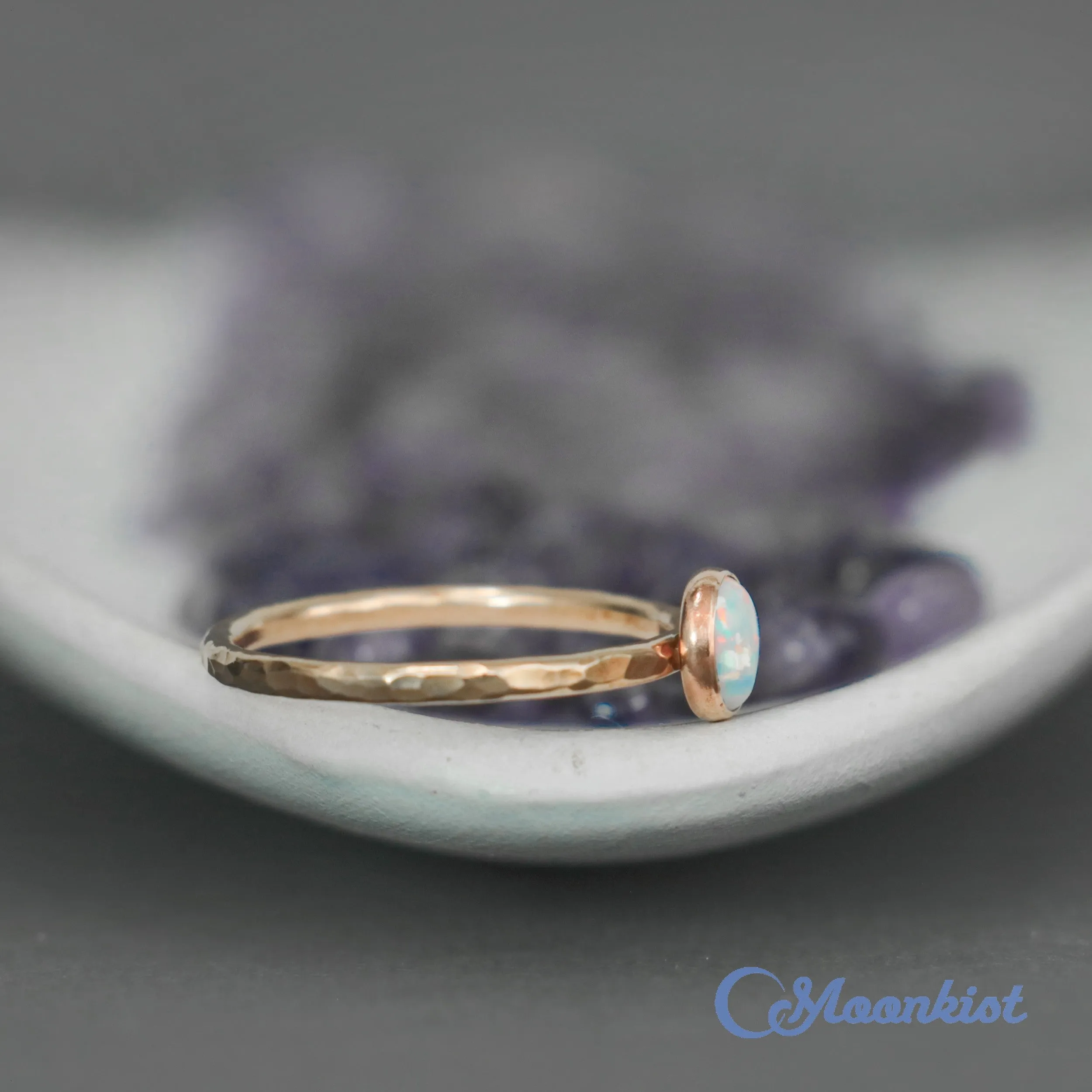 Delicate 14 K Gold Filled Opal Stacking Promise Ring | Moonkist Designs