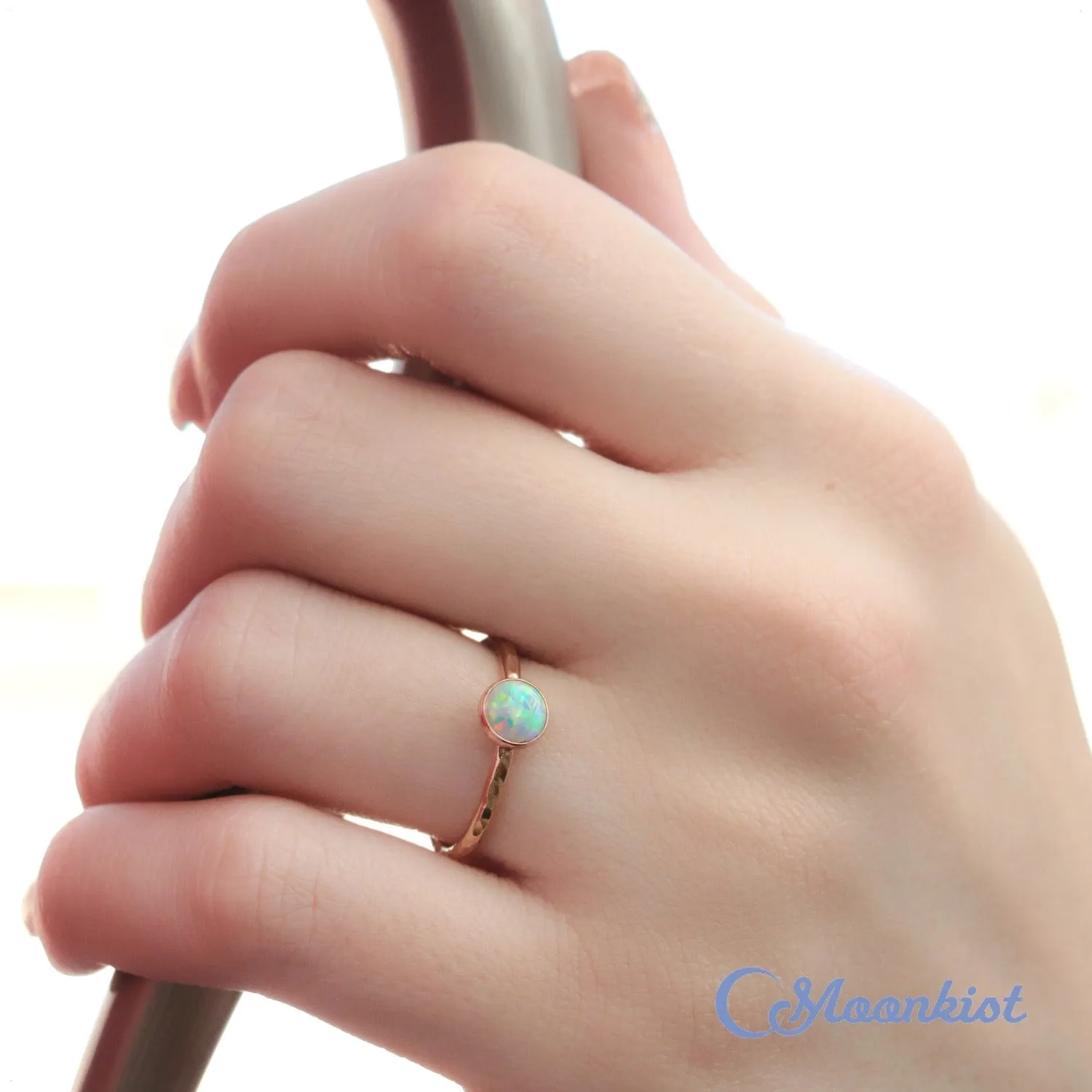 Delicate 14 K Gold Filled Opal Stacking Promise Ring | Moonkist Designs