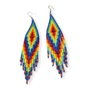 Desert Sunset Beaded Boho Earrings | Native Embera Statement Earrings