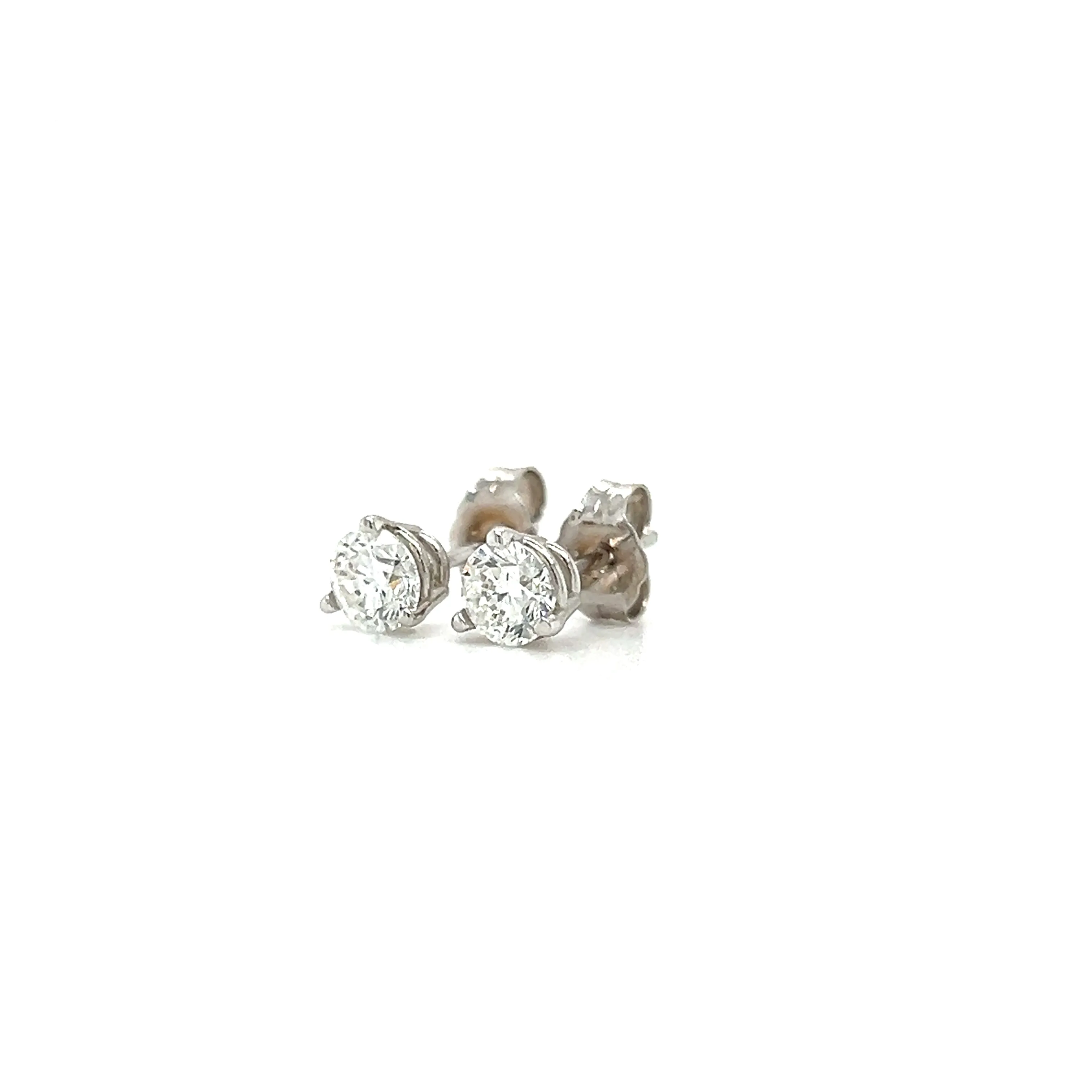 Diamond Stud Earrings with 0.72ctw of Diamonds in 14K White Gold