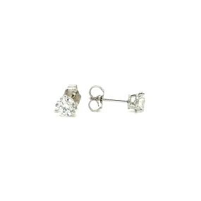 Diamond Stud Earrings with 0.72ctw of Diamonds in 14K White Gold