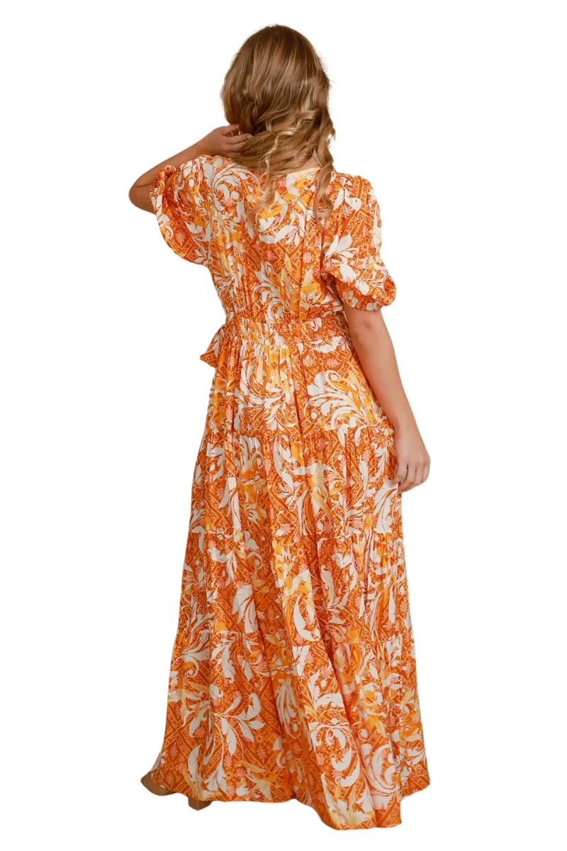 Dreamcatcher | Womens Ryleigh Maxi Dress (Orange)