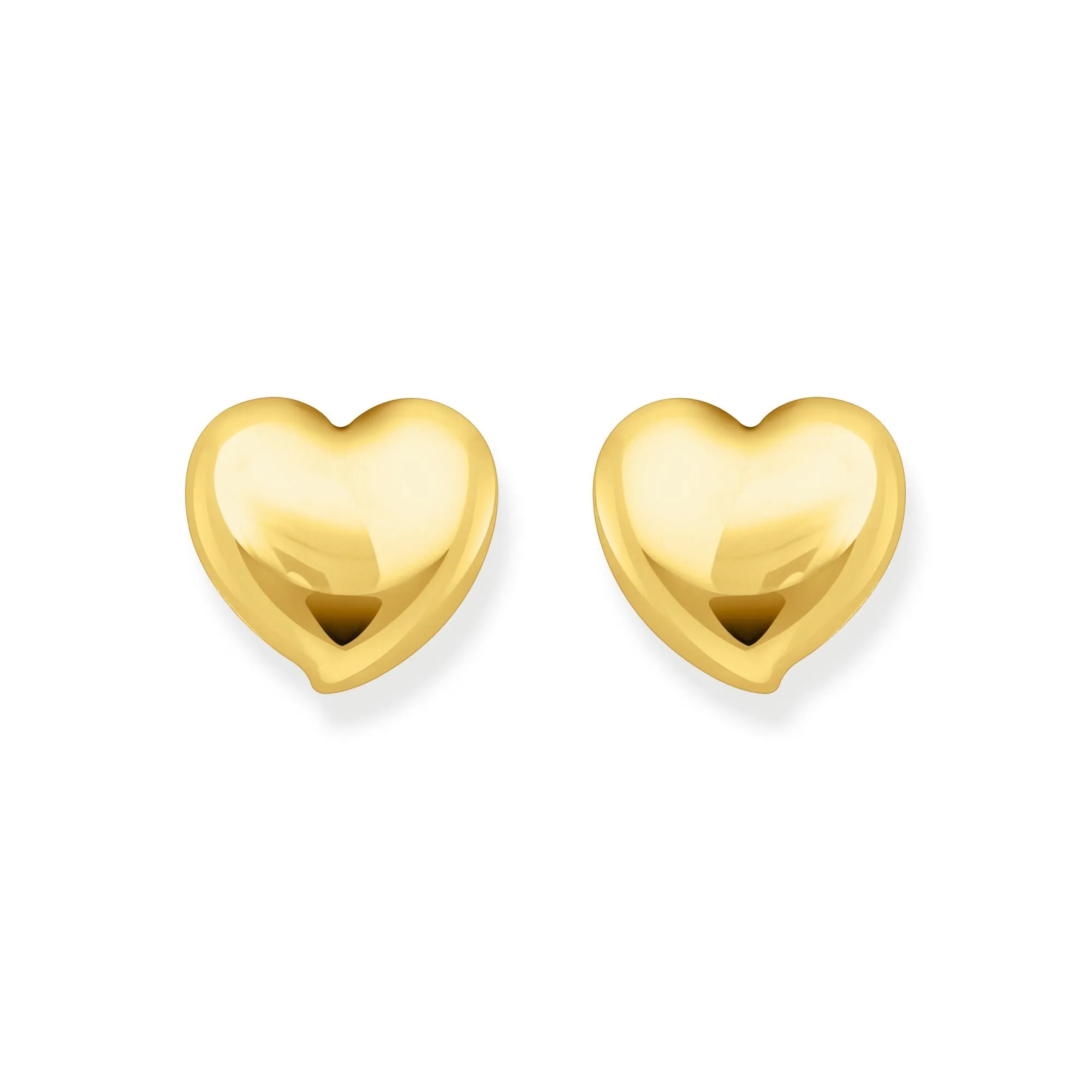 Ear studs in heart-shape gold