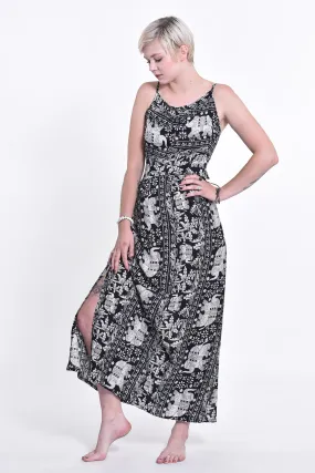 Elephant Orchard Tie Back Maxi Dress in Black