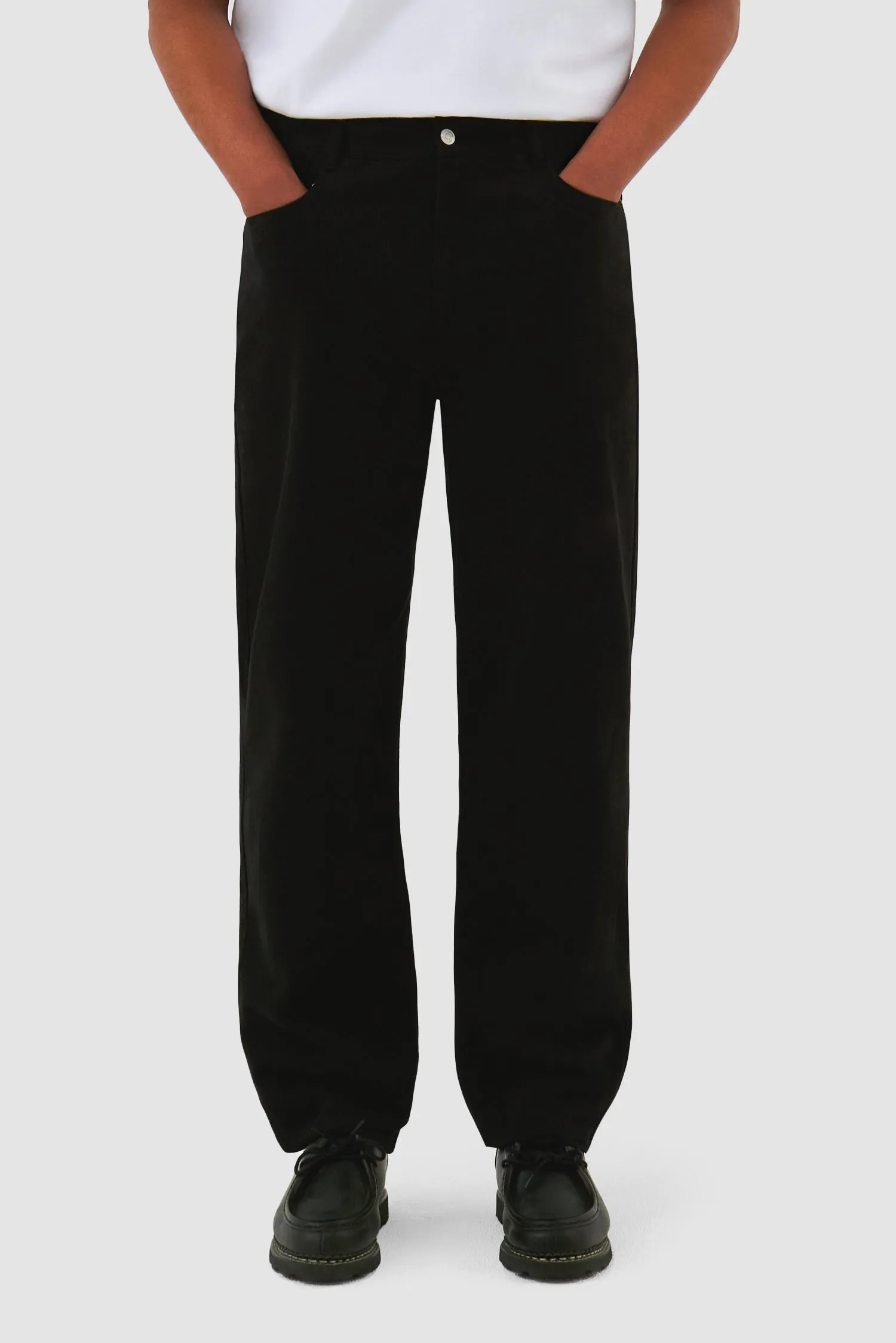 Embroidery Pocket Pants - Black