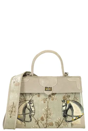 Equestrian Top Handle Bag - Pearl