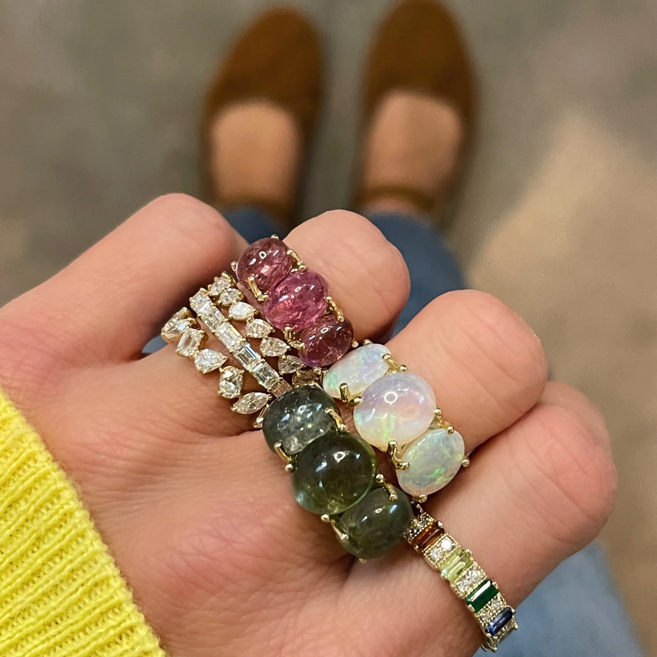 Essential Emerald Cut Diamond Stacking Ring