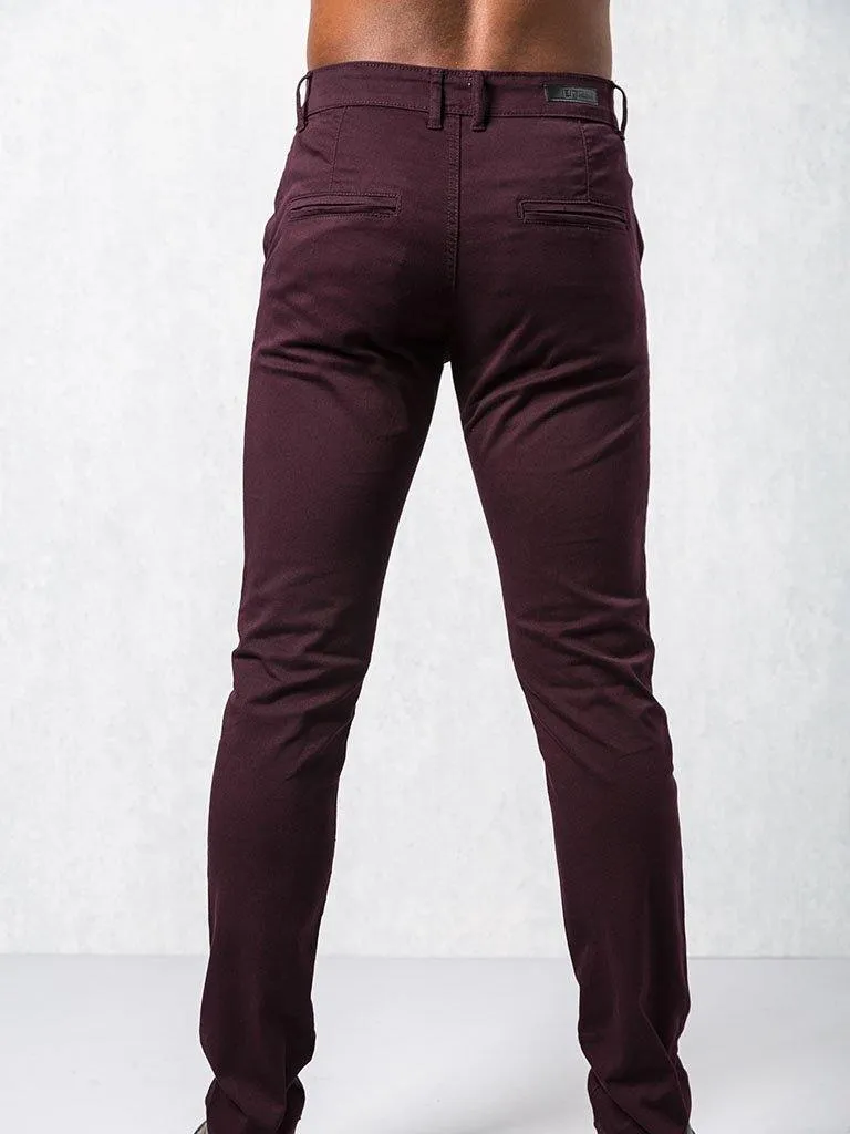 EZ348 Burgundy Chinos