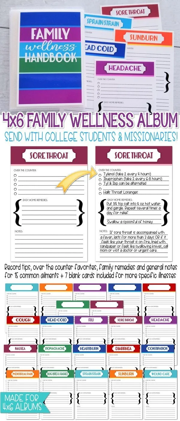 Family Wellness Album {4x6} PRINTABLE