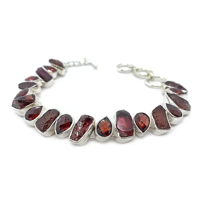 Garnet Boho Style Gemstone Bracelet