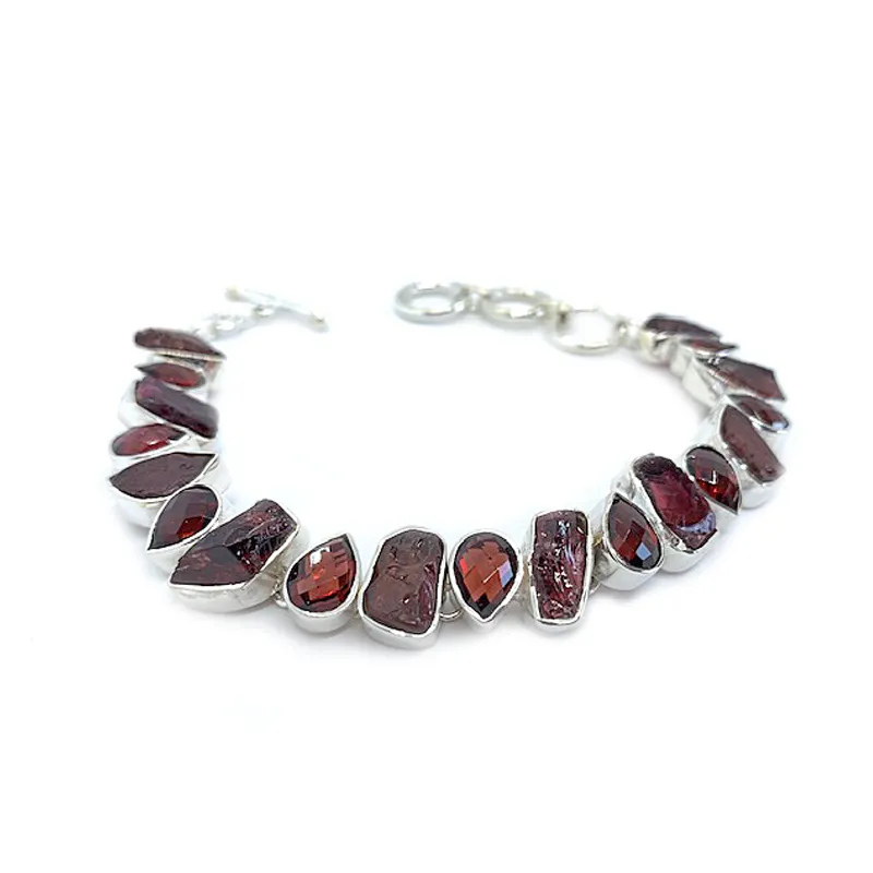 Garnet Boho Style Gemstone Bracelet