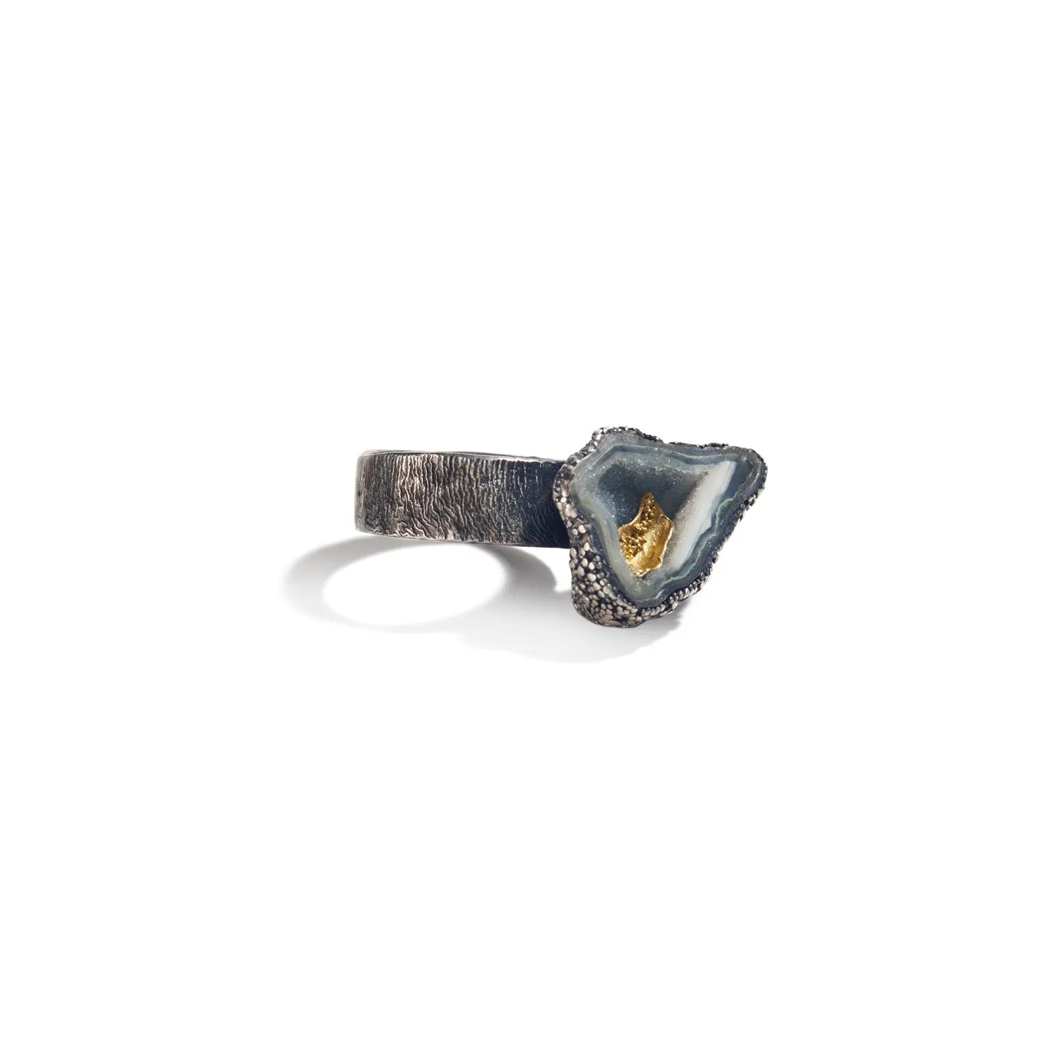 Geode Ring with Gold